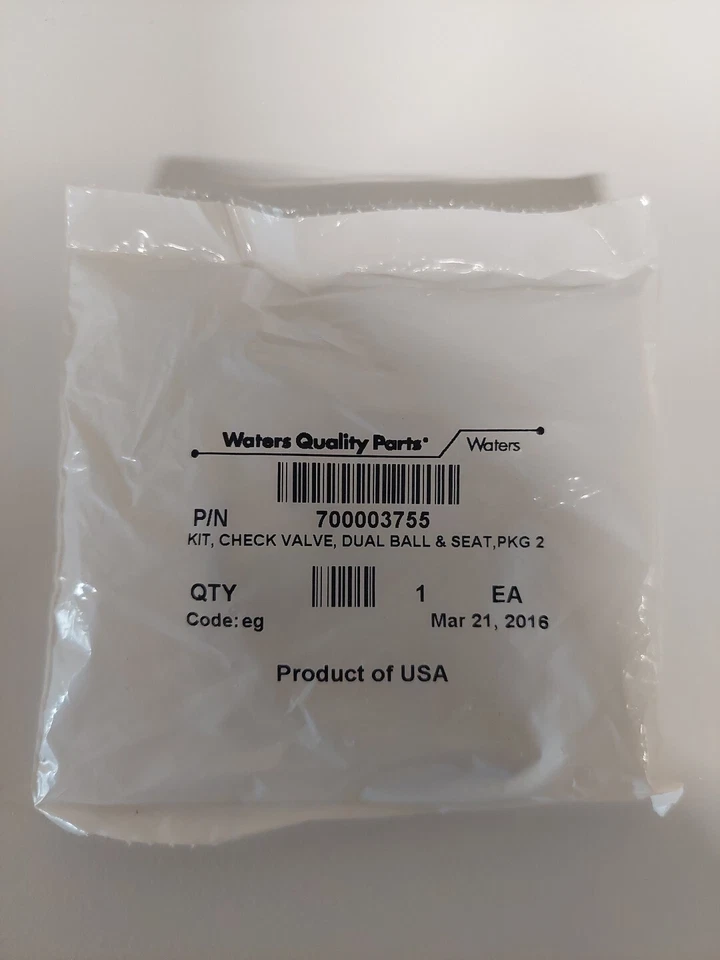 Check Valve, Double Ball & Seat, 2 pc/PAK waters quality parts 700003755 - Image 1 of 2