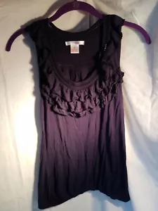 Teenbell - dunkelblaues Junior-Tanktop mit Racerback, Cinch-Taille und Rüschen - Bild 1 von 11