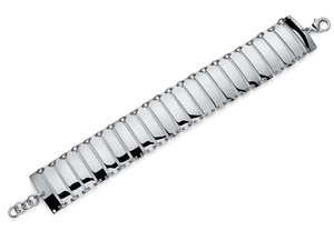Unoaerre Women's Lux Wide Bracelet With Silver Flat Herringbone Chain - Picture 1 of 4