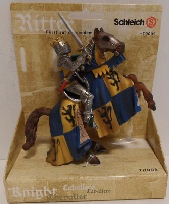 Figura de acción Schleichl Ritter Prince on Cried Up Horse dorado azul Ret. Nº7009 Foto 1 de 4