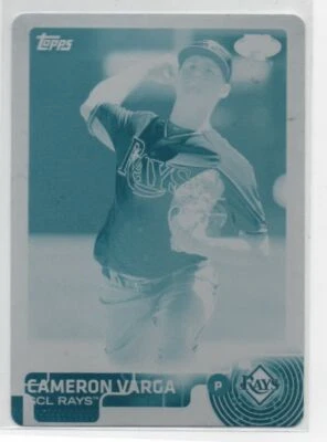 2015 Topps Pro Debut Printing Plate Cyan 1/1 Cameron Varga #42 Rays - Image 1 of 2