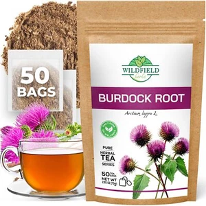 50 Bags Burdock Root Tea Herb Dried Burdock Root Tea Bags Herb Arctium Lappa ... - Picture 1 of 6