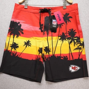 Kansas City Chiefs NFL Team Apparel Board Shorts By Foco Hawaiian Sz Large - NWT - Picture 1 of 11