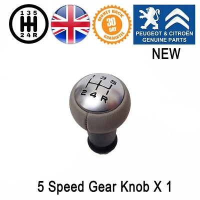 Genuine Peugeot 3008 308 206 207 301 407 1007 508 Gear Knob Dark Beige Leather - Image 1 of 4