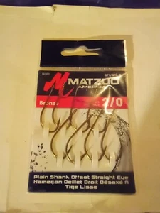 Matzuo 2/0 Plain Shank Offset Hook Bronze Quantity Of 8 - Picture 1 of 1