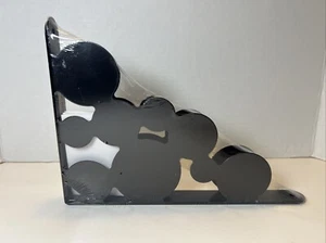 Ikea Ekby Mans Black Metal Wall Shelf Brackets Circles Dots 7" X 10" #20463 NIP - Picture 1 of 8
