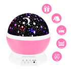 Led Galaxy Projector Starry Night Light Star Sky Baby Kids Room Lamp Rechargable