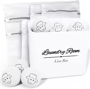 Magnetic Lint Bin for Laundry Room, Wool Dryer Balls, and Mesh Garment Bags - Picture 1 of 6