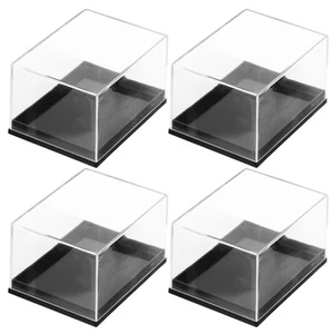 Cajas de exhibición de vitrina de minerales transparentes para almacenamiento infantil de 4 piezas - Imagen 1 de 12