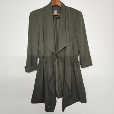 Anne Klein Women's Jacket - Olive - Cinched Waist - Size L - Image 1 of 4