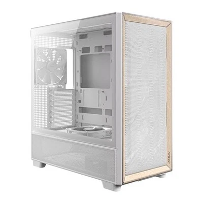 Antec Flux, White/Wood, Mid Tower Chassis w/ Tempered Glass, 4x 120mm/1x 140mm F - Image 1 of 4