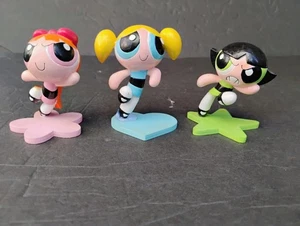 Vintage Powerpuff Girls Cartoon Network 2000 Sammelfiguren 3er Set LESEN - Bild 1 von 6
