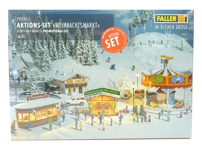 Faller H0 Action Set Kit Christmas Market 190143 New Original Packaging - Image 1 of 3