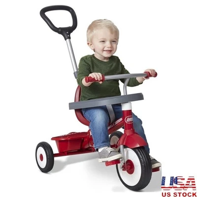 Triciclo 3 en 1 Paseo N Triciclo Asiento Ajustable Características de Seguridad Niños Unisex Rojo Foto 1 de 4