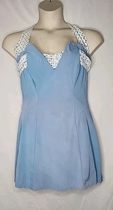 Vintage KERRY BROOKE Sea Stars Sears Rehbock blau Neckholder Kleid Badeanzug 50er - Bild 1 von 16