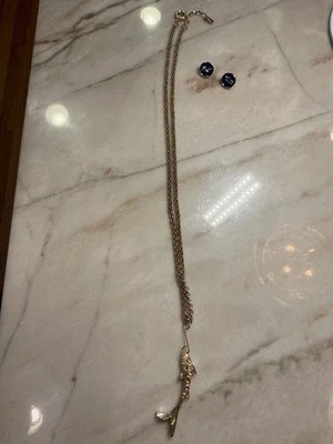 LILLY PULITZER Nautical fish Necklace Chain &  Fornash whale enamel earrings - Image 1 of 4