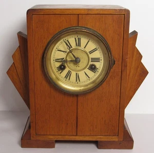 Antiguo Reloj Alemán HAC/Hamburgo American Clock Co Abrigo 8 Días, Hora/Huelga - Imagen 1 de 13