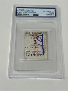MARIO ANDRETTI Signed Autographed DISNEY PIXAR CARS Movie Ticket 2006 PSA DNA - Picture 1 of 3