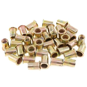 100Pcs M8 Rivet Nuts Metric Zinc Plated Rivet Nut Carbon Steel Rivet Nut Flat... - Picture 1 of 7