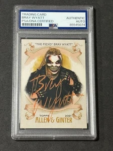 BRAY WYATT 2021 TOPPS WWE HERTIAGE A&G SIGNED AUTOGRAPHED CARD PSA/DNA CERTIFIED - Picture 1 of 2