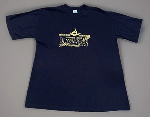 Camiseta Grande Vintage 2004 Atenas Grecia Juegos Olímpicos Bordada Azul Marino Dorado - Imagen 1 de 5