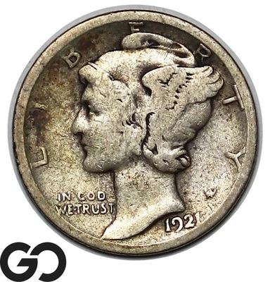 1921-D Mercury Dime, Lower Mintage Better Date - Image 1 of 3