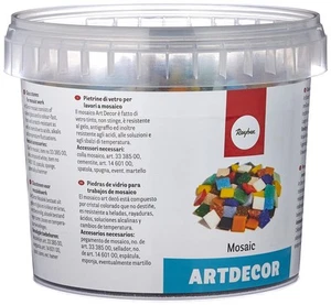 RAYHER Mosaic Tiles Bucket for Arts and Crafts, Glass, Multi-Colour, 1x1 cm, 1 - Picture 1 of 4