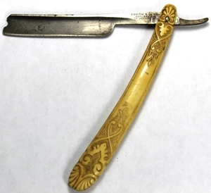 Curtin & Clark 9/16 Straight Razor w/ Fancy Scales - Vintage - Picture 1 of 8