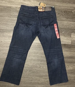 Axel Jeans Herren 34x30 Dark Wash Stretch Slim Boot Denim Brandneu mit Etikett - Bild 1 von 6
