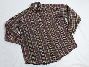 Vintage Carhartt longsleeve Shirt Mens LARGE Plaid Cotton Workwear Button Up USA - Picture 1 of 4