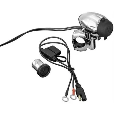 Puerto de alimentación eléctrica manillar universal Kuryakyn by Kellermann 1423 - cromado Foto 1 de 3