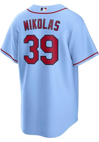 St Louis Cardinals Miles Mikolas #39 Nike Light Blue Official MLB Player Jersey Cover