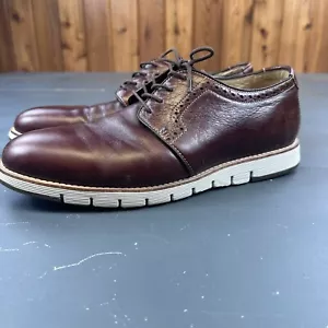 Johnston Murphy Shoes Mens 10.5 Mahogany Sheepskin Lace Up Derby Dress EUC - Picture 1 of 9