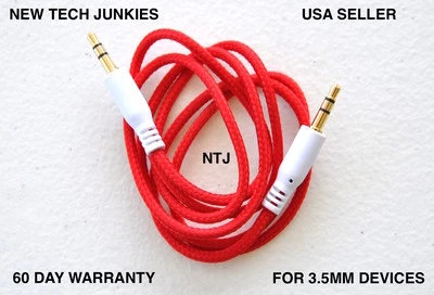 3.5mm male stereo audio aux auxiliary cable for iPod mp3 car iPhone 4s 5c 6 plus - Image 1 of 2