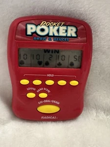 Radica Portátil Pocket Poker Draw & Deuces Juego Electrónico De Colección 1997 - Imagen 1 de 2