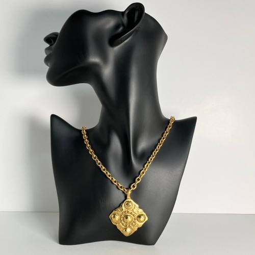 Collana CHANEL Castellane 1988 metallo oro donna catena 60 cm ciondolo 4 5 cm x 4 5 cm
