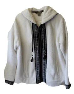 Naturals Collections FAUX FUR White w/Trim JACKET SIZE Lg 12-14.. - Picture 1 of 4