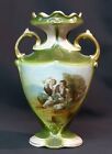 B 1800 vase très ancien porcelaine paris 730g24cm scène romantique vert  or chic