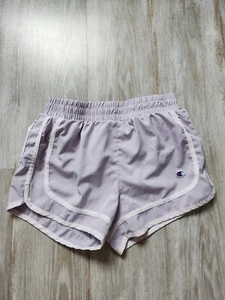 Champion Girls Purple White Brief Lined Athletic Running Shorts Size Medium - Picture 1 of 9