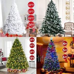 Artificial Christmas Tree with LED Light Fibre Optic Xmas Trees Bushy Decoration - Picture 1 of 20