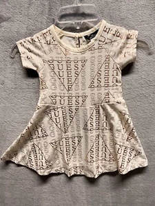 baby Guess Gold Logo shortsleeve Dress 12M RN 102036 - Picture 1 of 4