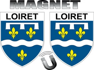 2x MAGNET forme écussons LOIRET 45 blason magnétique 4x5cm  - Picture 1 of 1