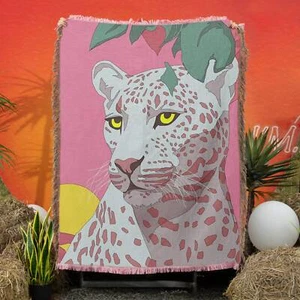 Rosa Leopard süße Tier Webdecke - Bild 1 von 1