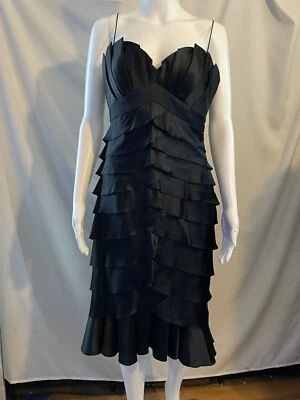 Черное коктейльное платье Aidan Mattox Niteline размер 8 шелковая смесь  - Изображение 1 из 4