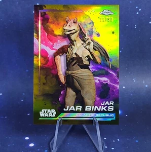 Jar Jar Binks /50 2024 Topps Chrome Star Wars Gold Refractor SSP - Picture 1 of 8