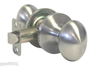 Perillas de manija ovaladas en forma de huevo de níquel satinado de paso cerradura de puerta cerraduras de armario de pasillo Foto 1 de 2