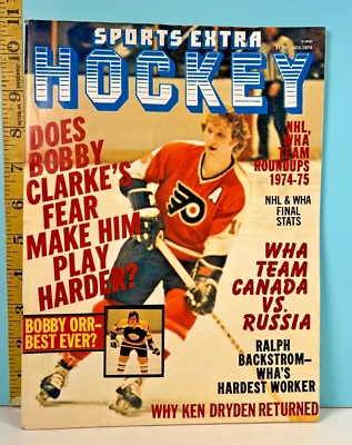 Revista deportiva de hockey Tempest Publications de noviembre de 1974 Foto 1 de 4