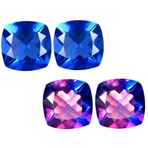 4,92 quilates (2 piezas) agradable par a juego 8 mm corte cojín fluorita sin calefacción - Imagen 1 de 3