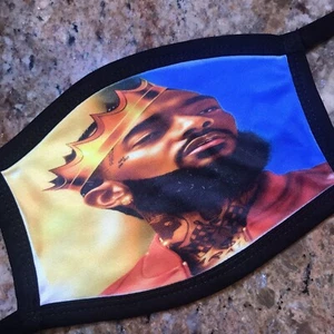 Nipsey Hussle Face Mask Crown LA Crenshaw Reusable Washable Double Layer - Picture 1 of 2