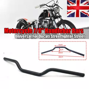 Motorcycle 7/8'' 22mm Drag Bar Handlebar For Dirt Bike ATV Universal Black UK - Picture 1 of 9